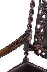 A William and Mary Style Oak Armchair