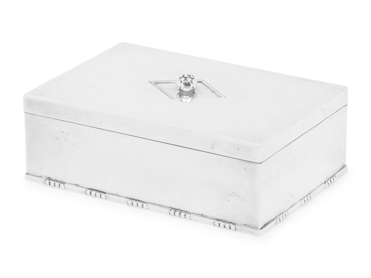 A Johan Rohde Designed Georg Jensen Silver Table Casket
