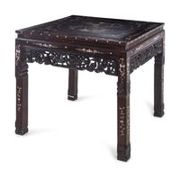 A Set of Chinese Rosewood and Mother-of-Pearl Inlaid Furniture