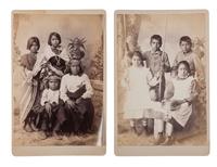 CHOATE, John N. (1848-1902), photographer. A pair of cabinet cards featuring identified Pueblo students at Carlisle Indian School, before and after. Carlisle, PA, ca 1880.