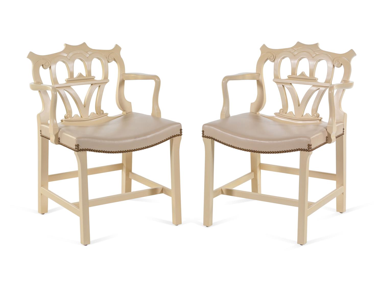 Pair of Contemporary Painted Armchairs