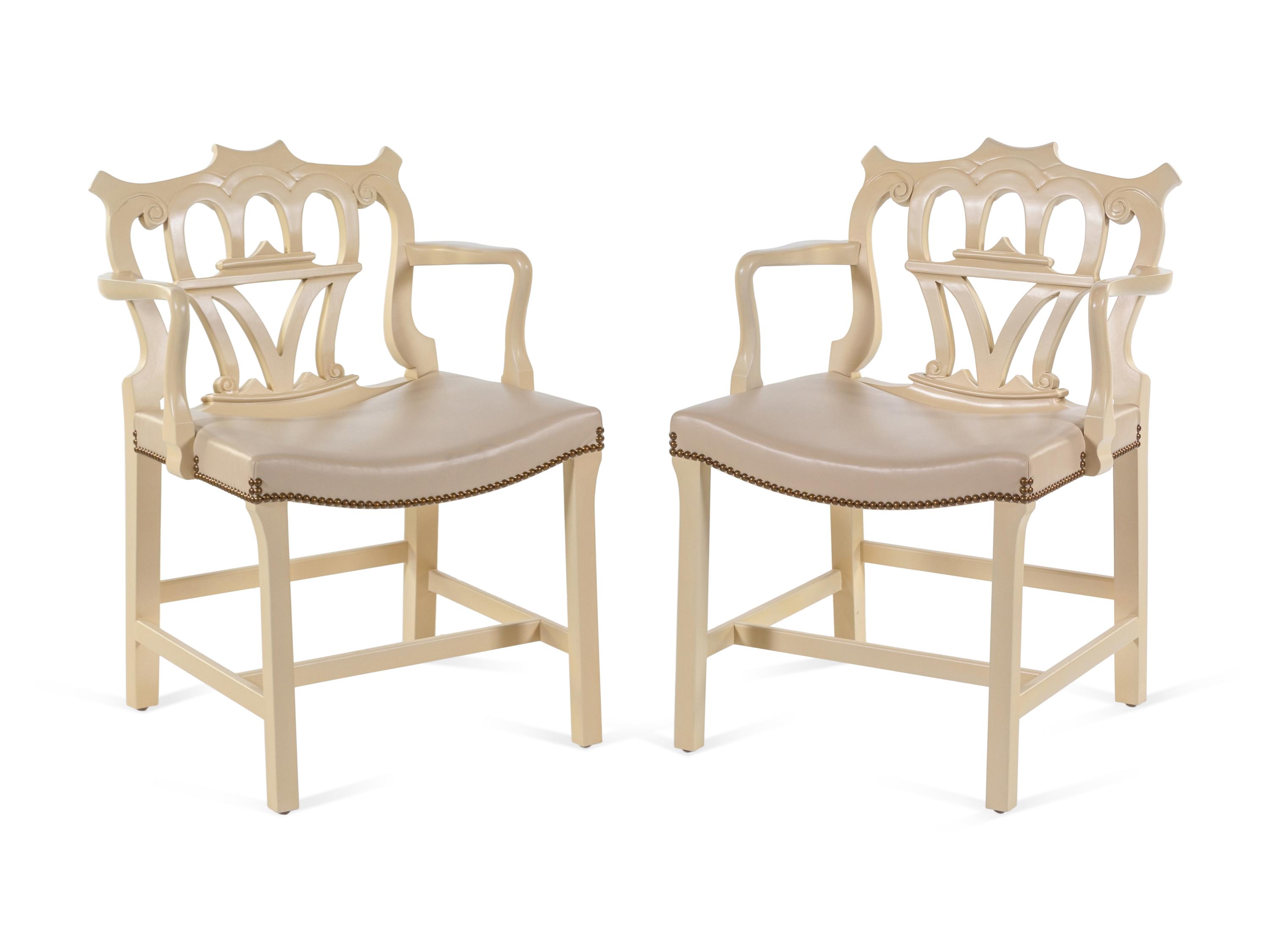 Pair of Contemporary Painted Armchairs