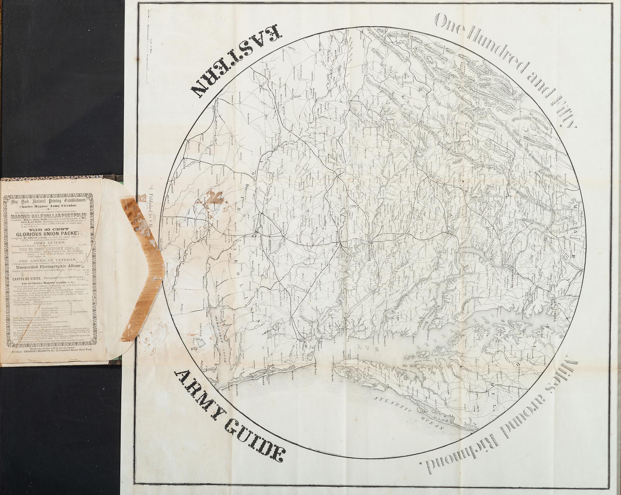 [CIVIL WAR]. MAGNUS, Charles (1826-1900). One Hundred and Fifty Miles around Richmond. Eastern Army Guide.