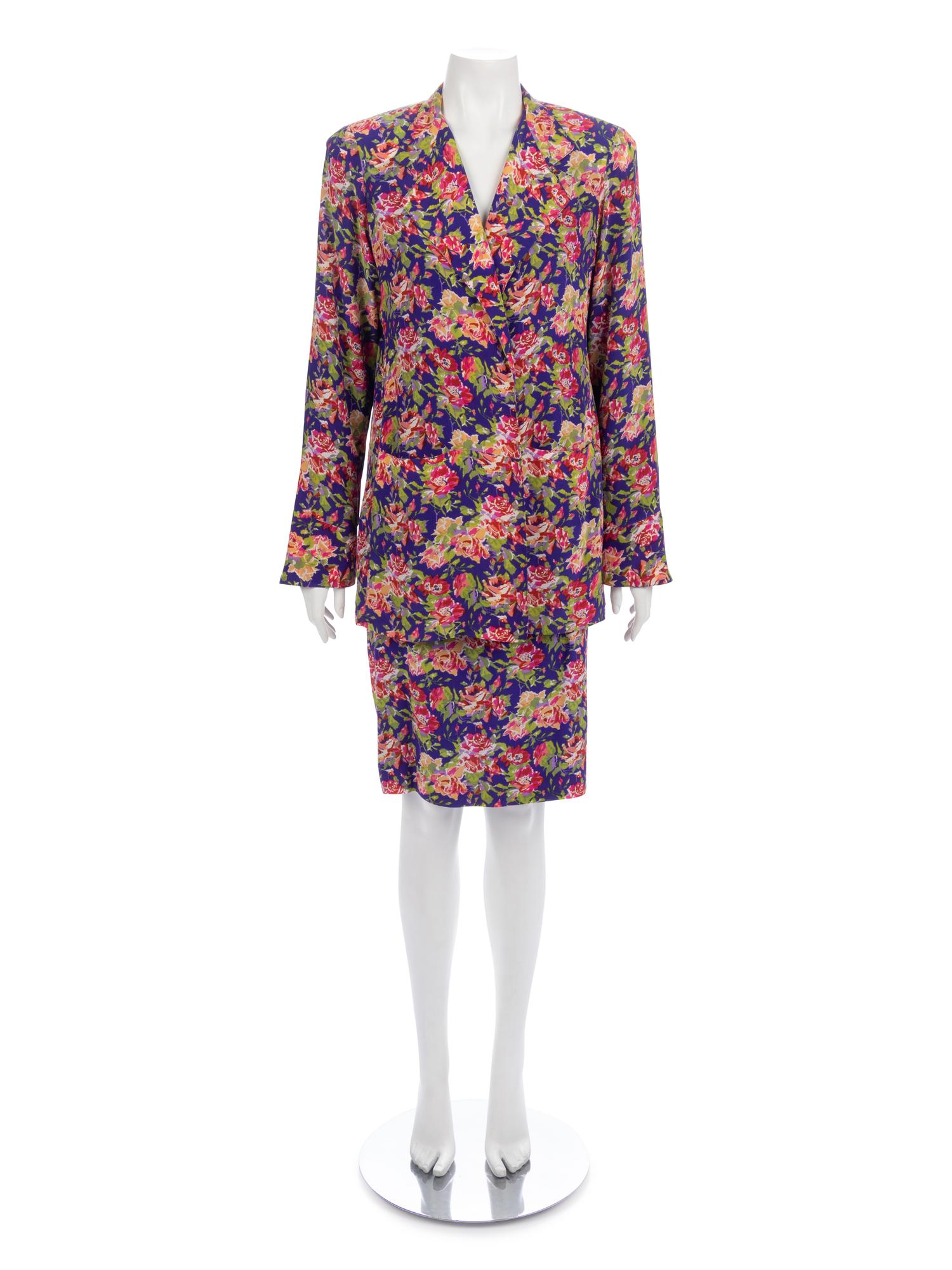 Four Jean Muir Floral Pant Ensembles, 1980-90s