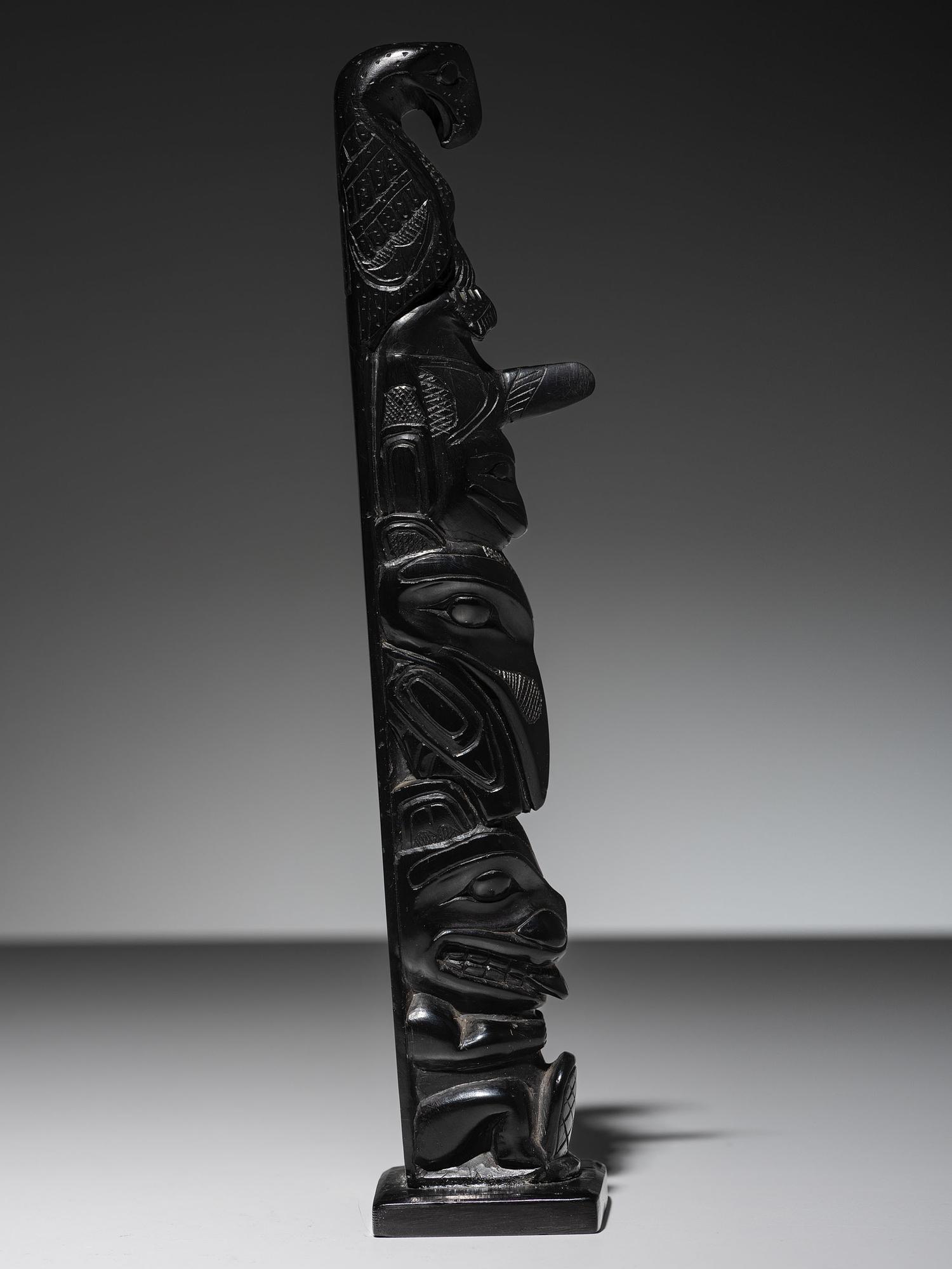 Haida Argillite Model Totem Pole