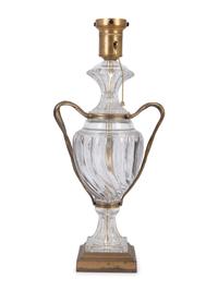 A Louis XV Style Gilt Metal Mounted Glass Urn