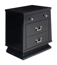 A Pair of James Mont Black-Painted Nightstands