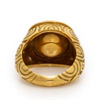 Cultured Pearl, Diamond, and Yellow Gold Ring