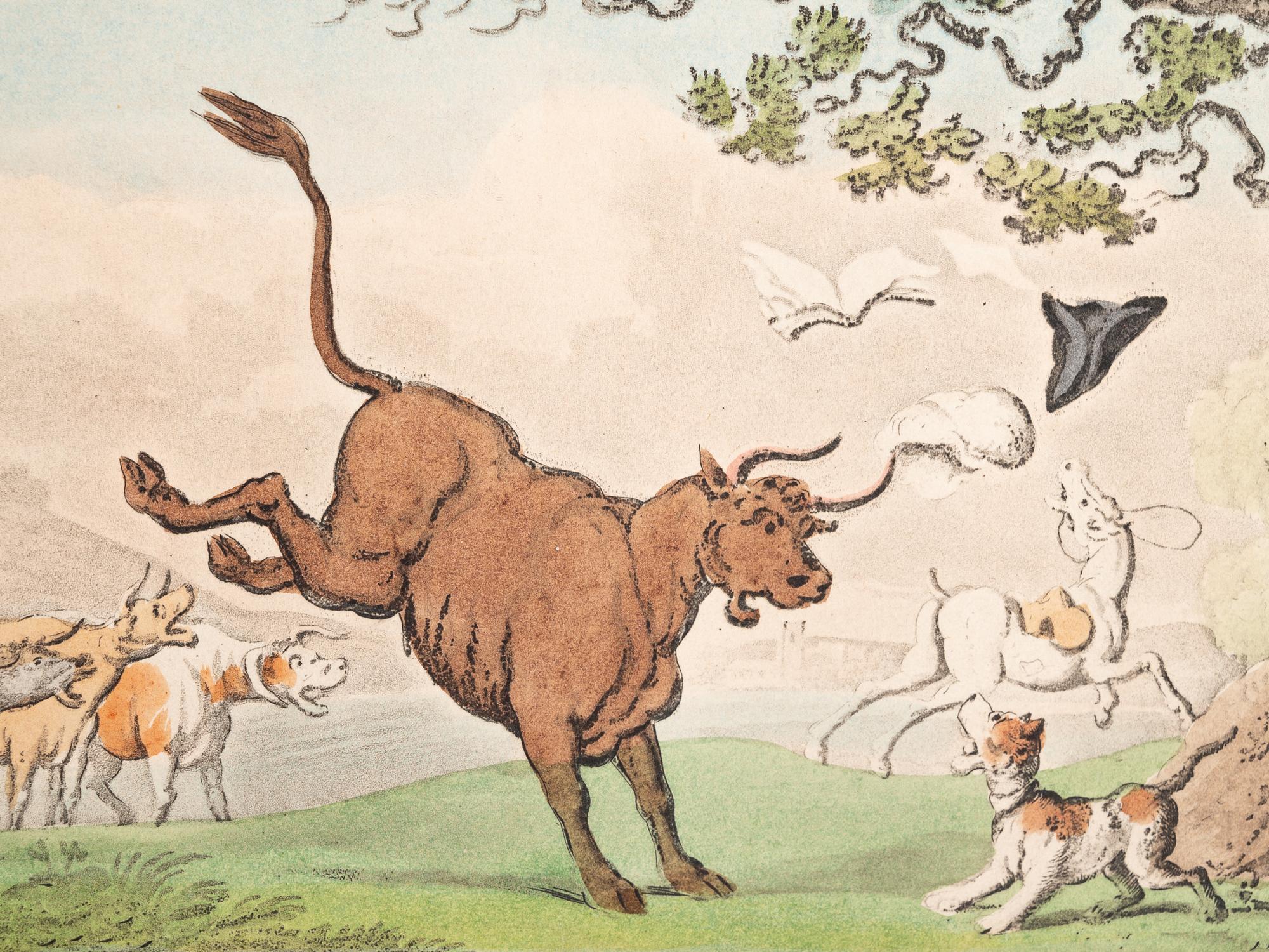 A group of six prints ( The Dance of Death; Dr. Syntax Pursued by a Bull; Dr. Syntax Sells Grizzle; Vision of Skulls; The Cellar Quartette; Setting Out from Edinburgh )
