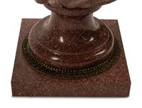 A Pair of Neoclassical Style Bronze Mounted Carved Hardstone Urns
