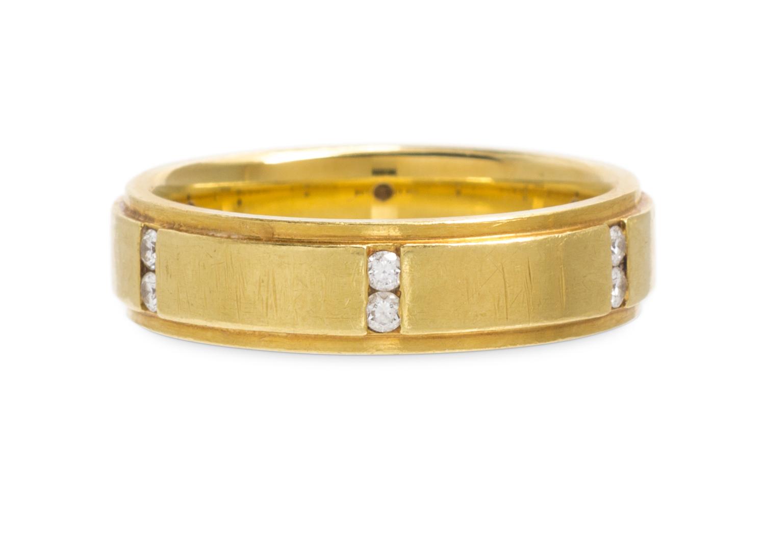 A 19 Karat Yellow Gold and Diamond Band, Scott Kay, 8.00 dwts.