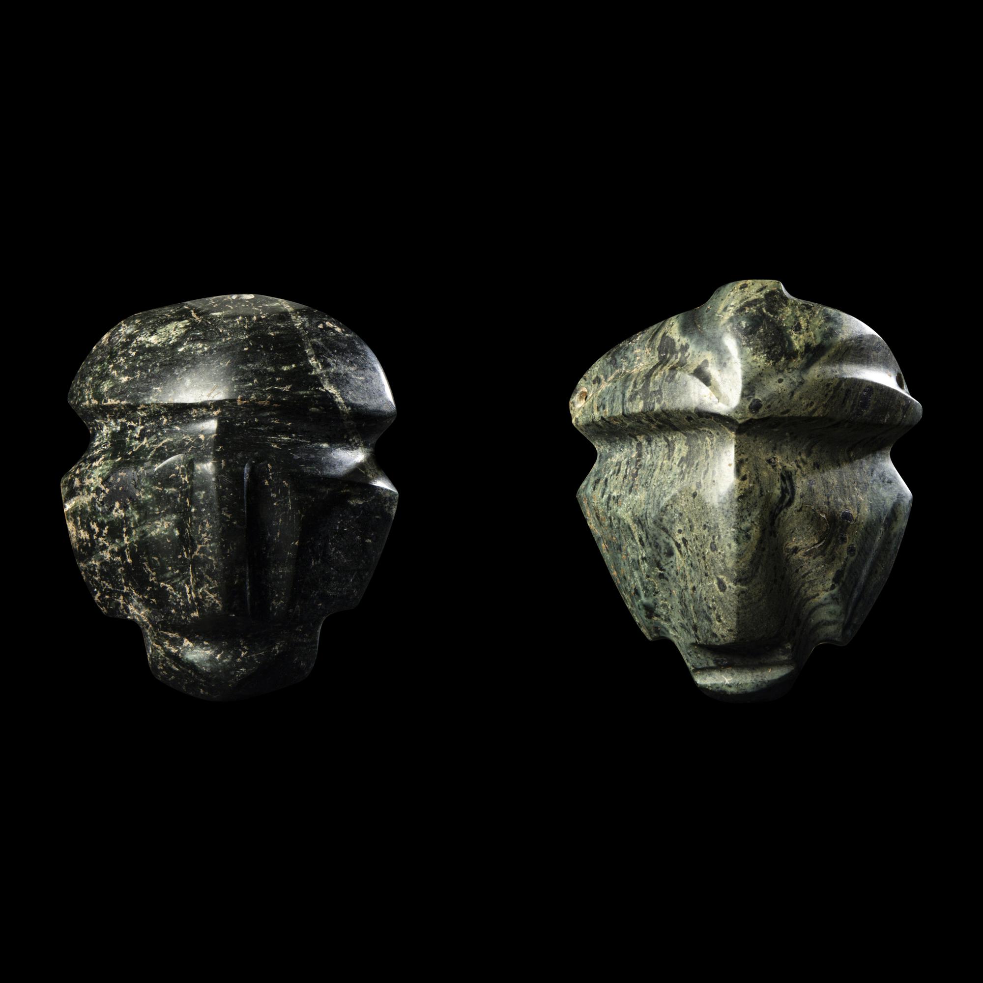 Two Mezcala Greenstone Masks