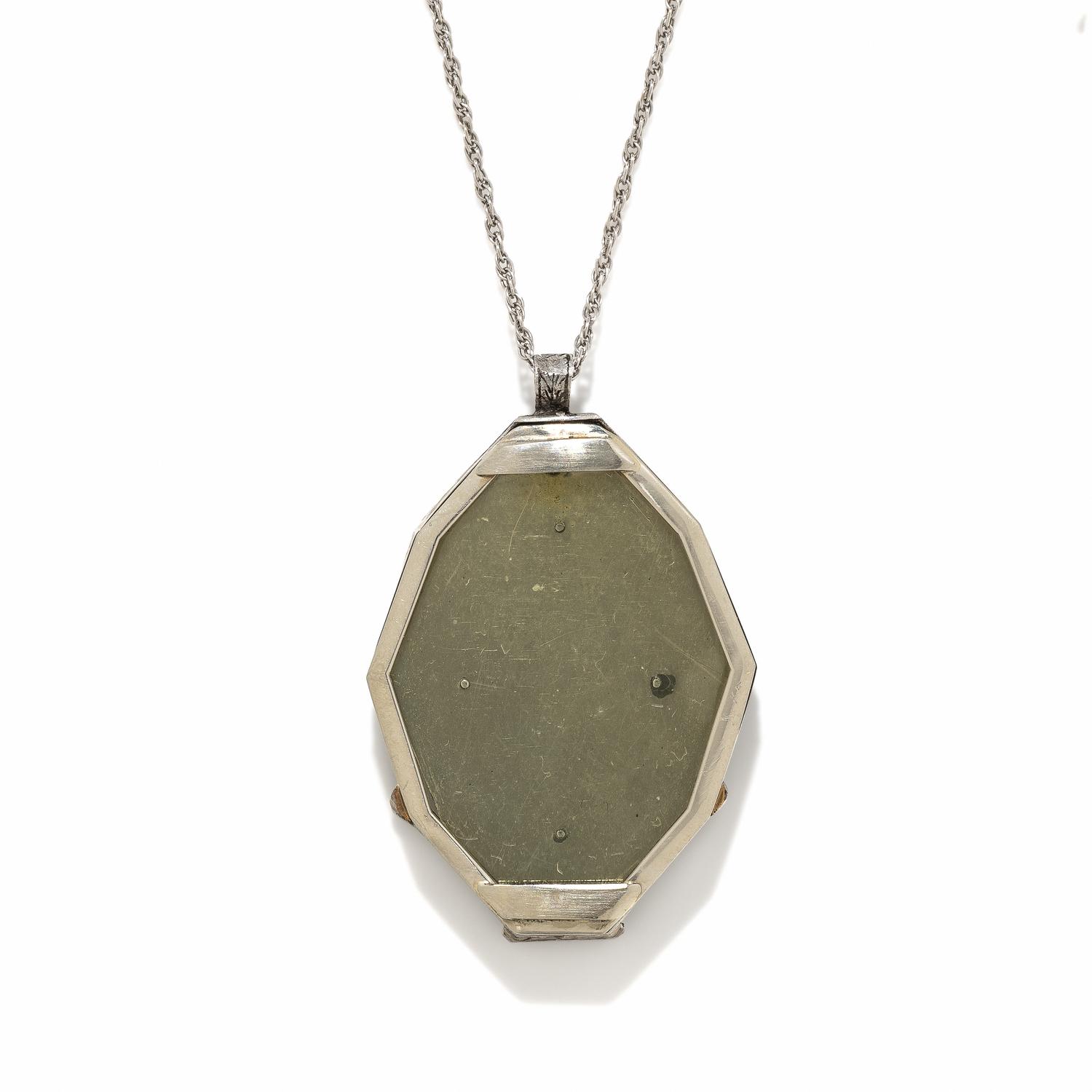 WHITE GOLD AND MULTIGEM PENDANT NECKLACE