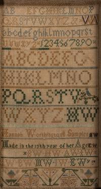 An Pennsylvania Needlework Alphabet Sampler and Family Register, Wrought by Hannah Worthington