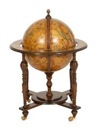 An Italian Library Globe-Form Bar Cabinet