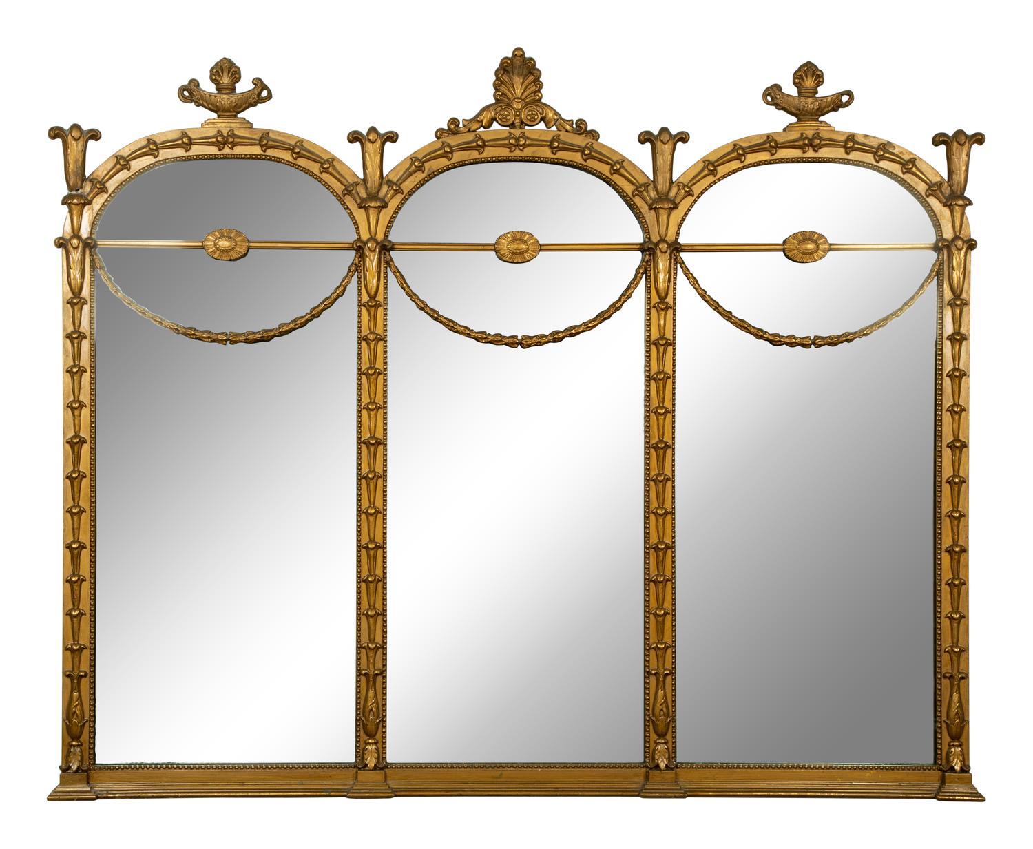 A Louis XVI Style Giltwood Overmantle Mirror — 19TH CENTURY