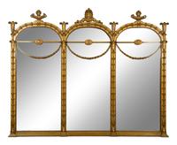 A Louis XVI Style Giltwood Overmantle Mirror — 19TH CENTURY