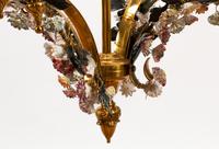 A Louis XV Style Gilt Bronze and Porcelain Hall Lantern