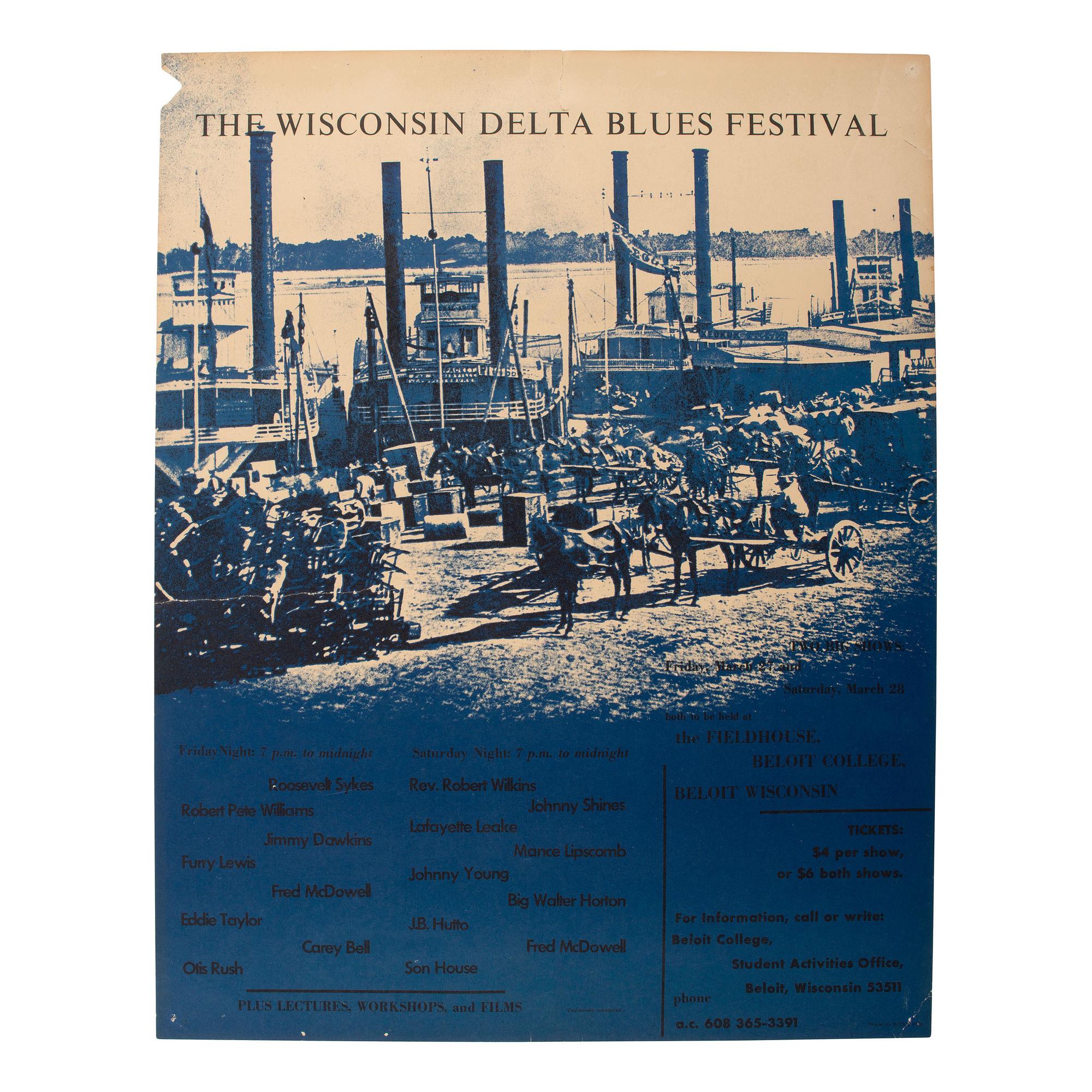 [Music] Posters Promoting Blues Festivals in Indiana, Illinois, Wisconsin, and Washington. Ca 1970s