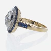 A Diamond and Sapphire Ring
