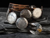 Hammered Sterling Silver and Turquoise Concha Belt