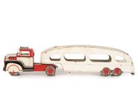 Five Pressed Metal Toy Trucks