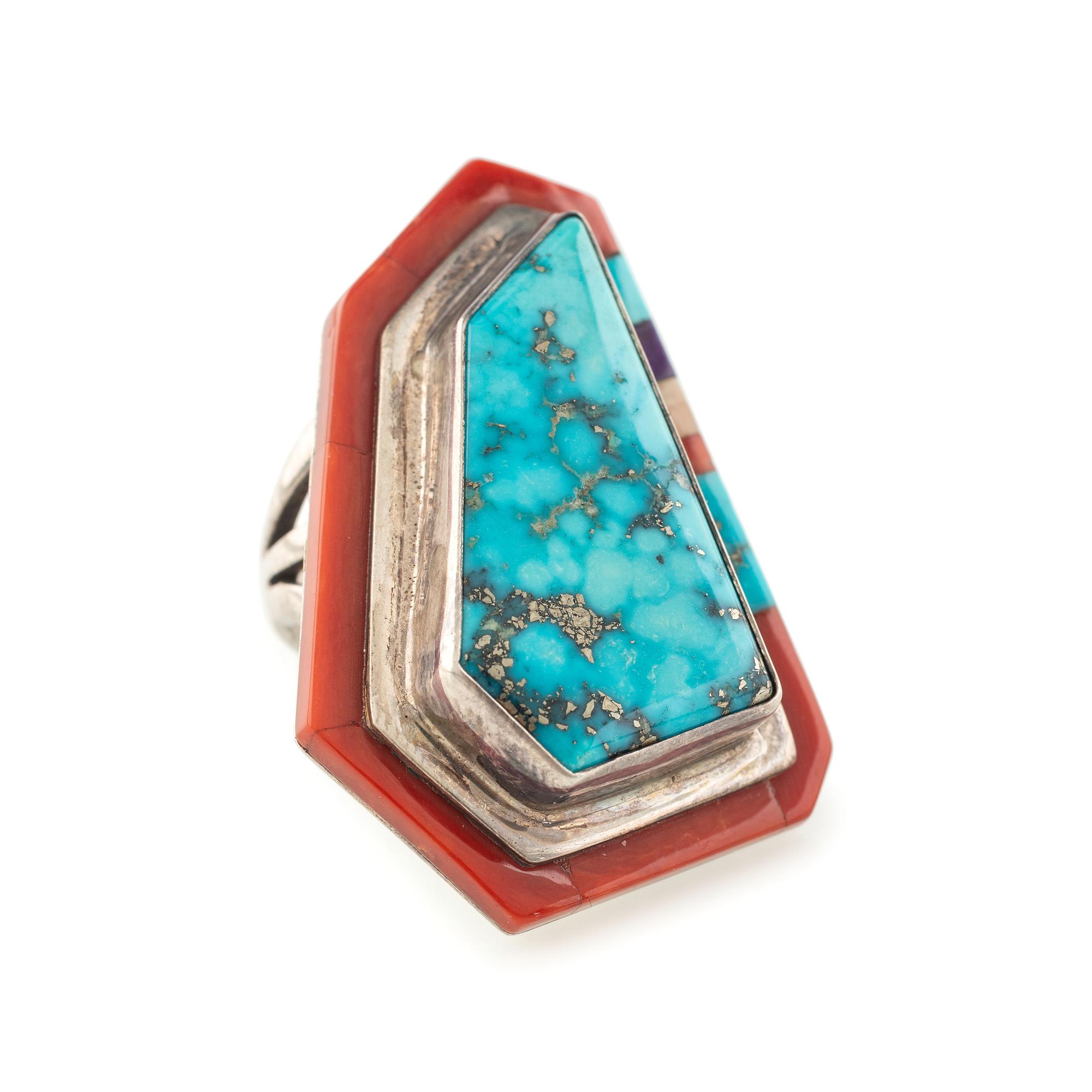 Mosaic Inlay Ring, with Morenci Turquoise
