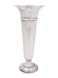 An American Silver Trumpet Vase