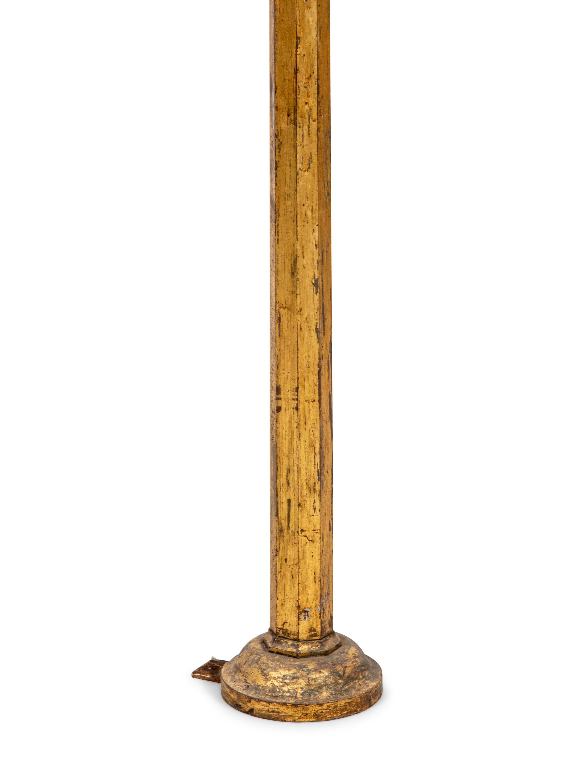 A Pair of Italian Octagonal Giltwood Torchères