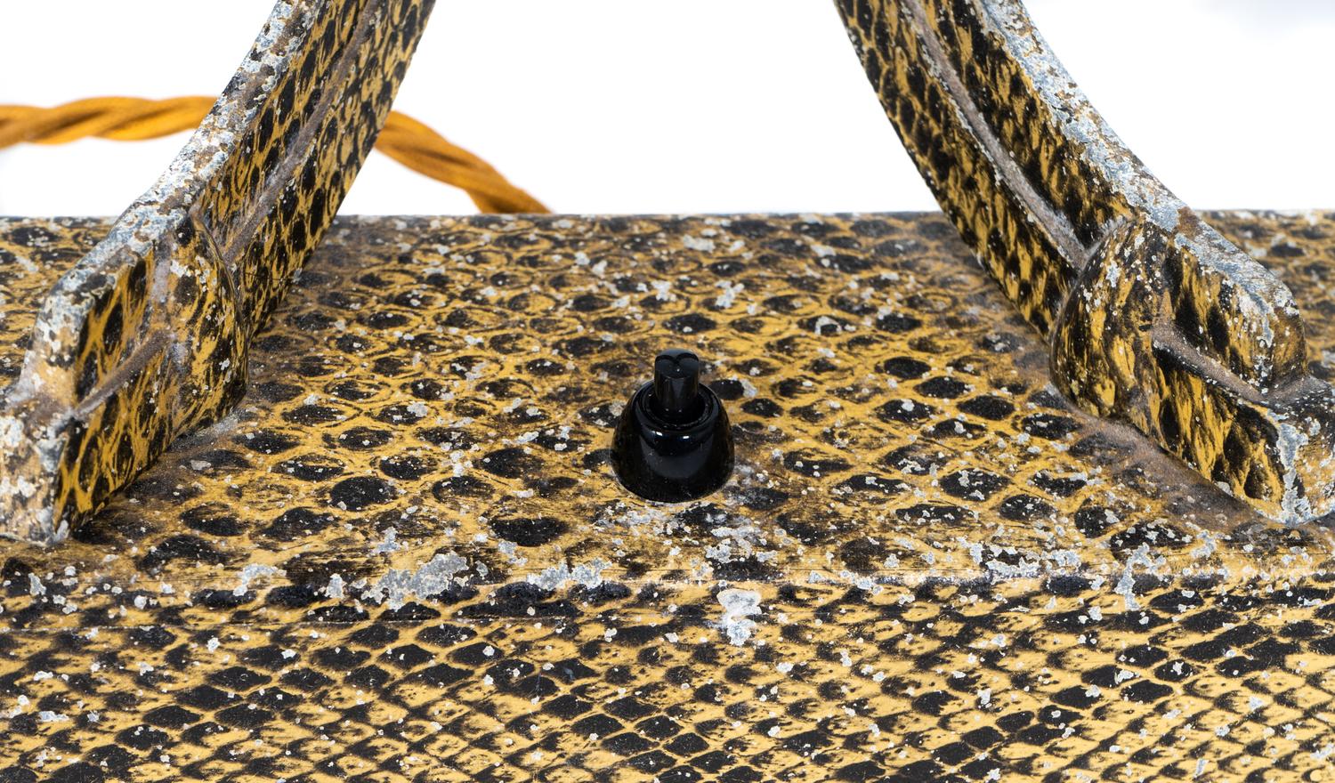 A Claude Lumiere Faux Snakeskin Desk Lamp — 20TH CENTURY