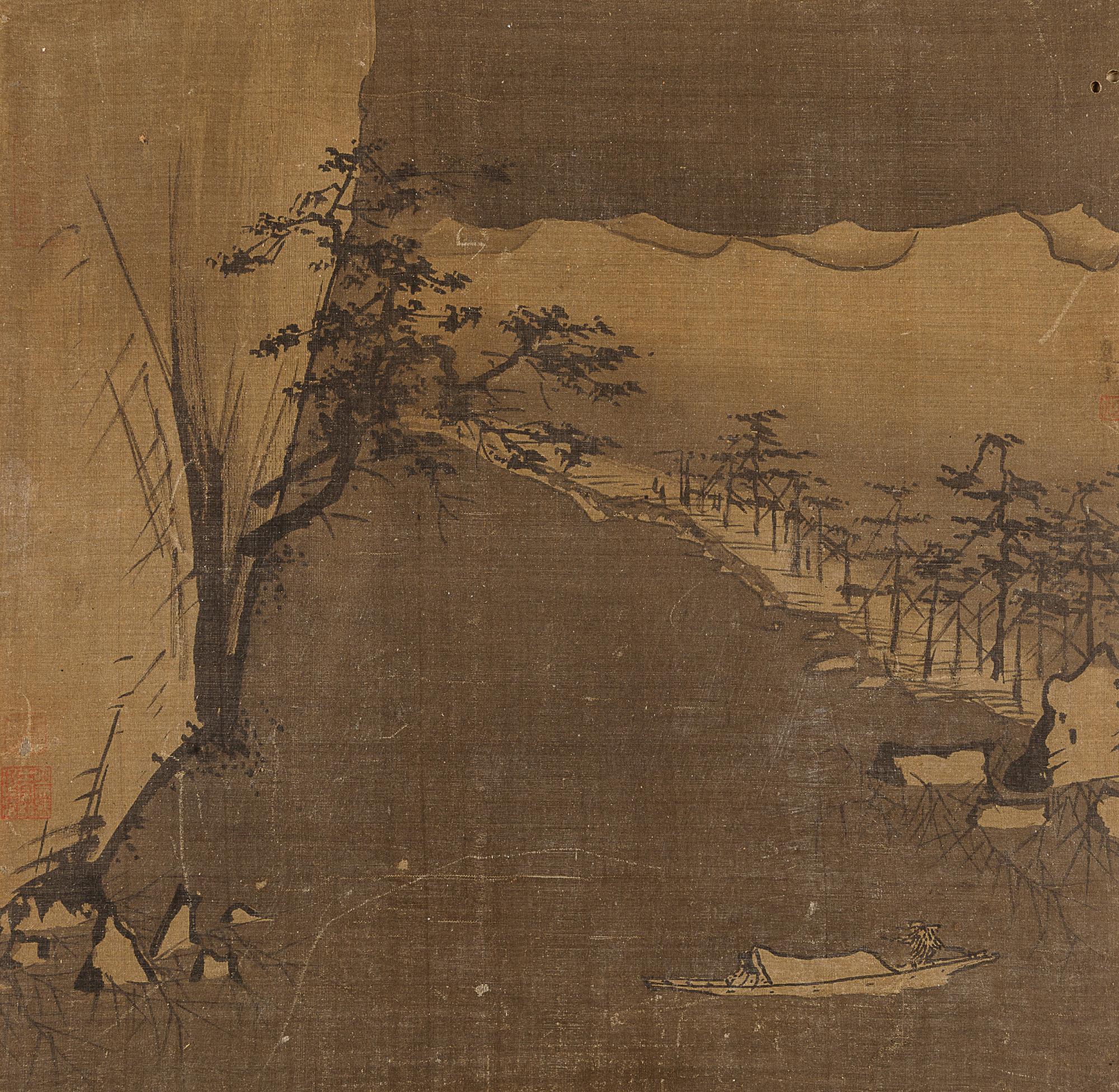 Eleven Loose Album Leaves Depicting Figures and Landscape