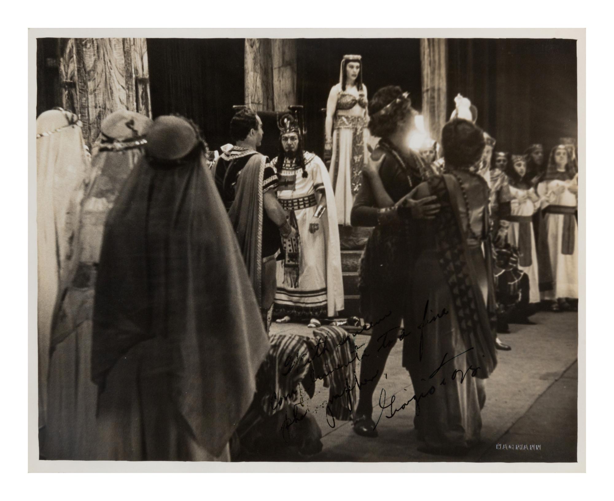 [20TH-CENTURY OPERA SINGERS]. A group of 6 photographs or photographic prints of opera singers from the 1950s-1960s, most signed and inscribed, comprising images of: