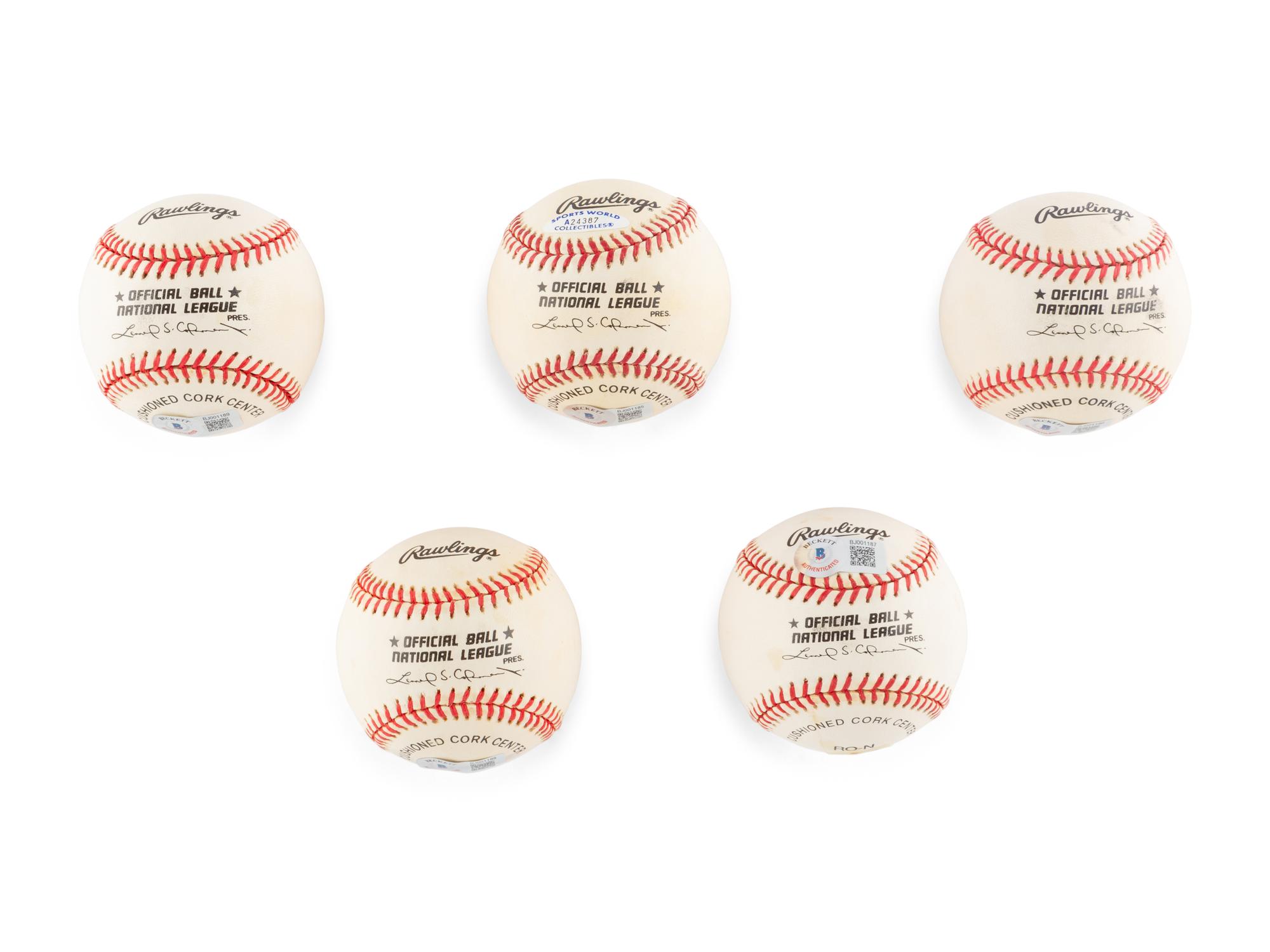 A Group of Chicago Cubs Hall of Fame Signed Autograph Baseballs (Beckett Authentication Services)