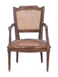 A Louis XVI Style Giltwood Child's Armchair
