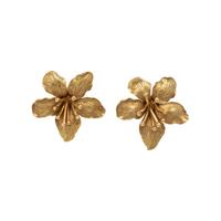 YELLOW GOLD FLOWER CLIP EARRINGS