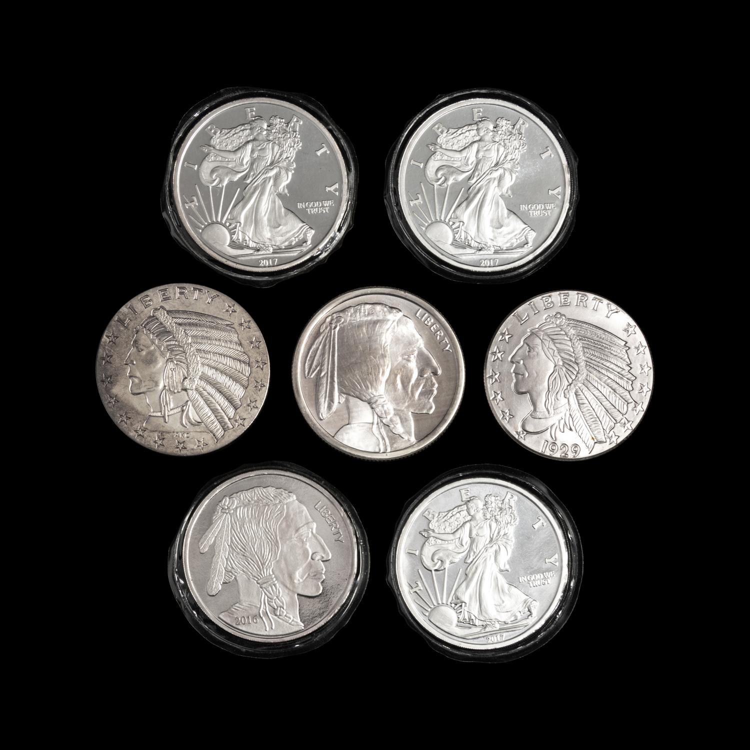 [PRIVATE ISSUE] Seven 5 Troy Oz. Silver Rounds