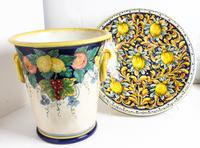 An Italian Majolica Umbrella Stand Height 17 inches. — FIRST HALF 20TH CENTURY