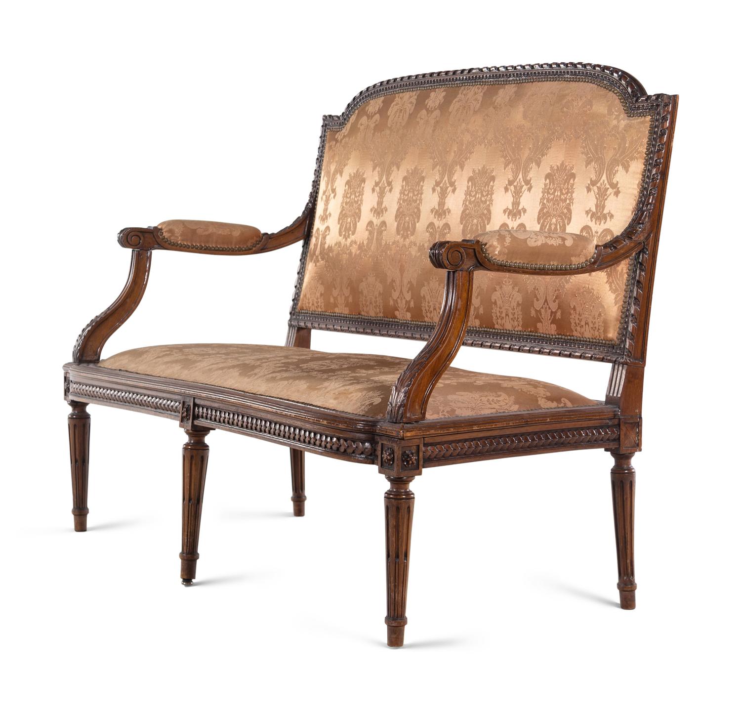 A Louis XVI Style Walnut Seating Suite