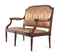 A Louis XVI Style Walnut Seating Suite