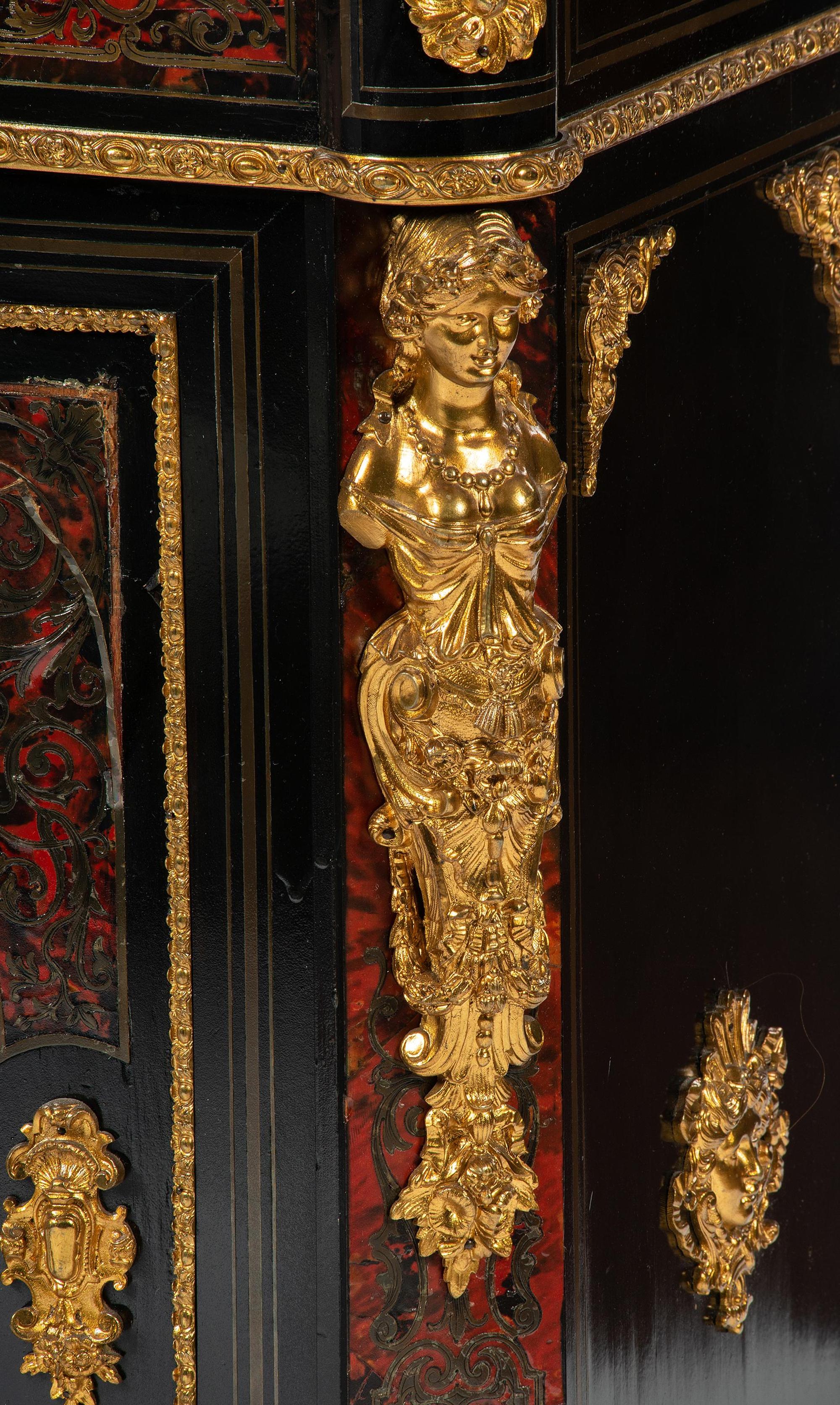 A Napoleon III Boulle Marquetry Marble-Top Meuble d'Appui