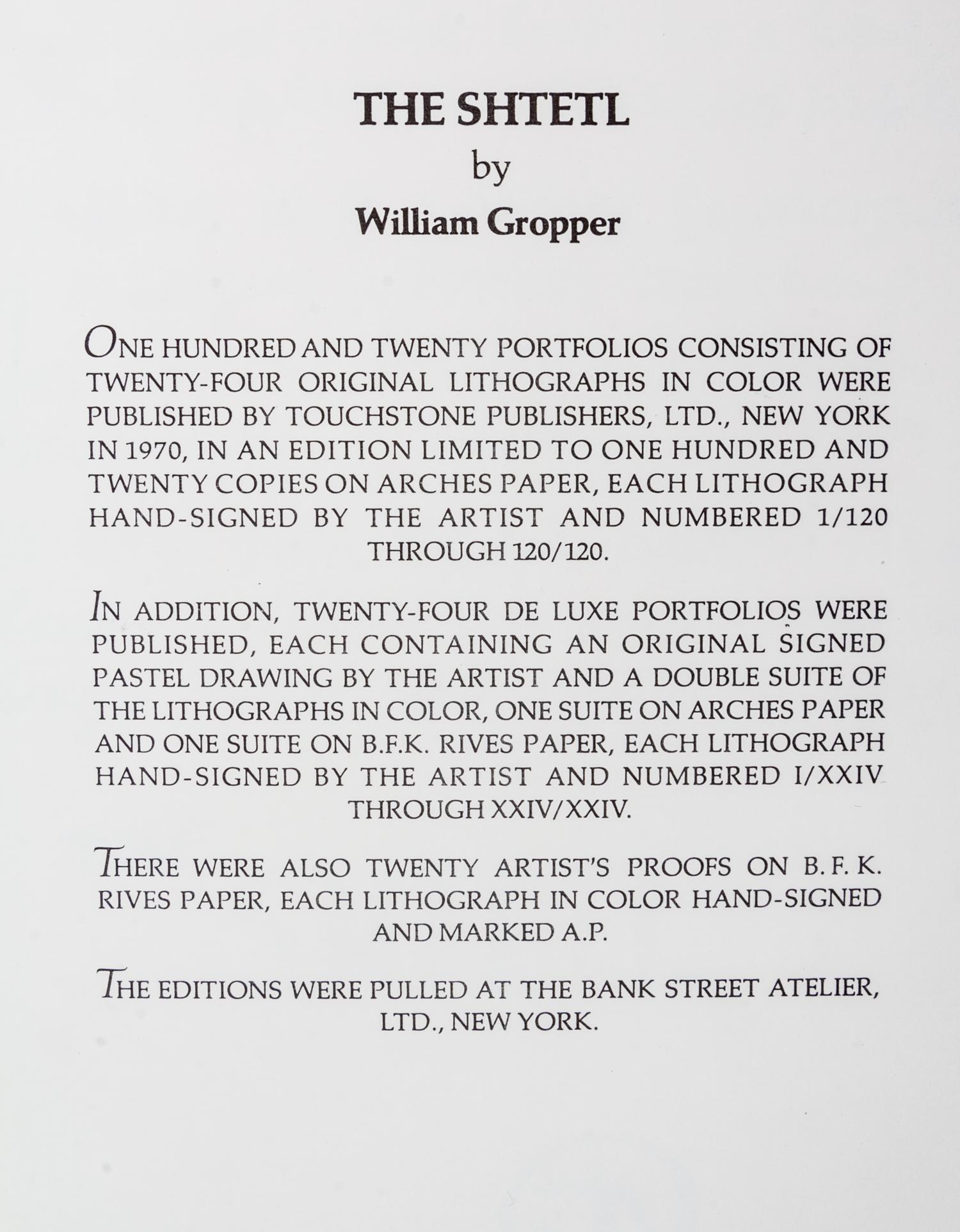 GROPPER, WILLIAM. The Shtetl. NY, 1960. Limited, signed.