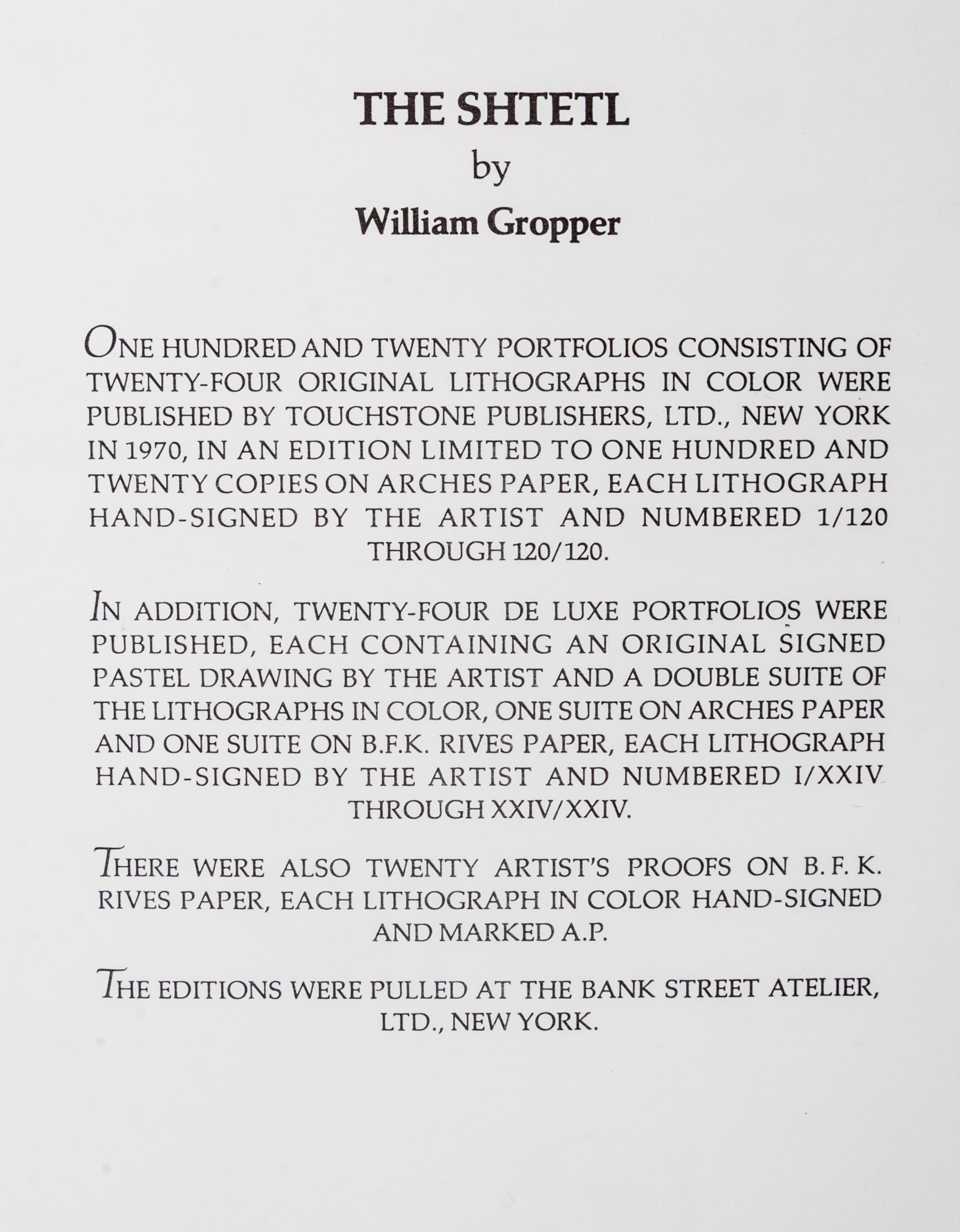 GROPPER, WILLIAM. The Shtetl. NY, 1960. Limited, signed.