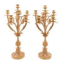 A Louis XV Style Gilt Bronze and Glass Table Garniture