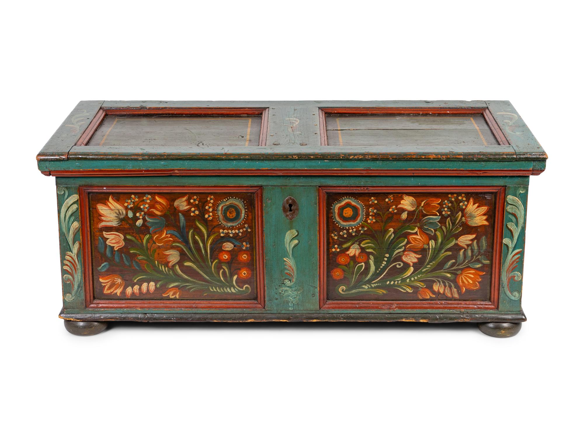 A Northern European Painted Chest — 19TH/20TH CENTURY