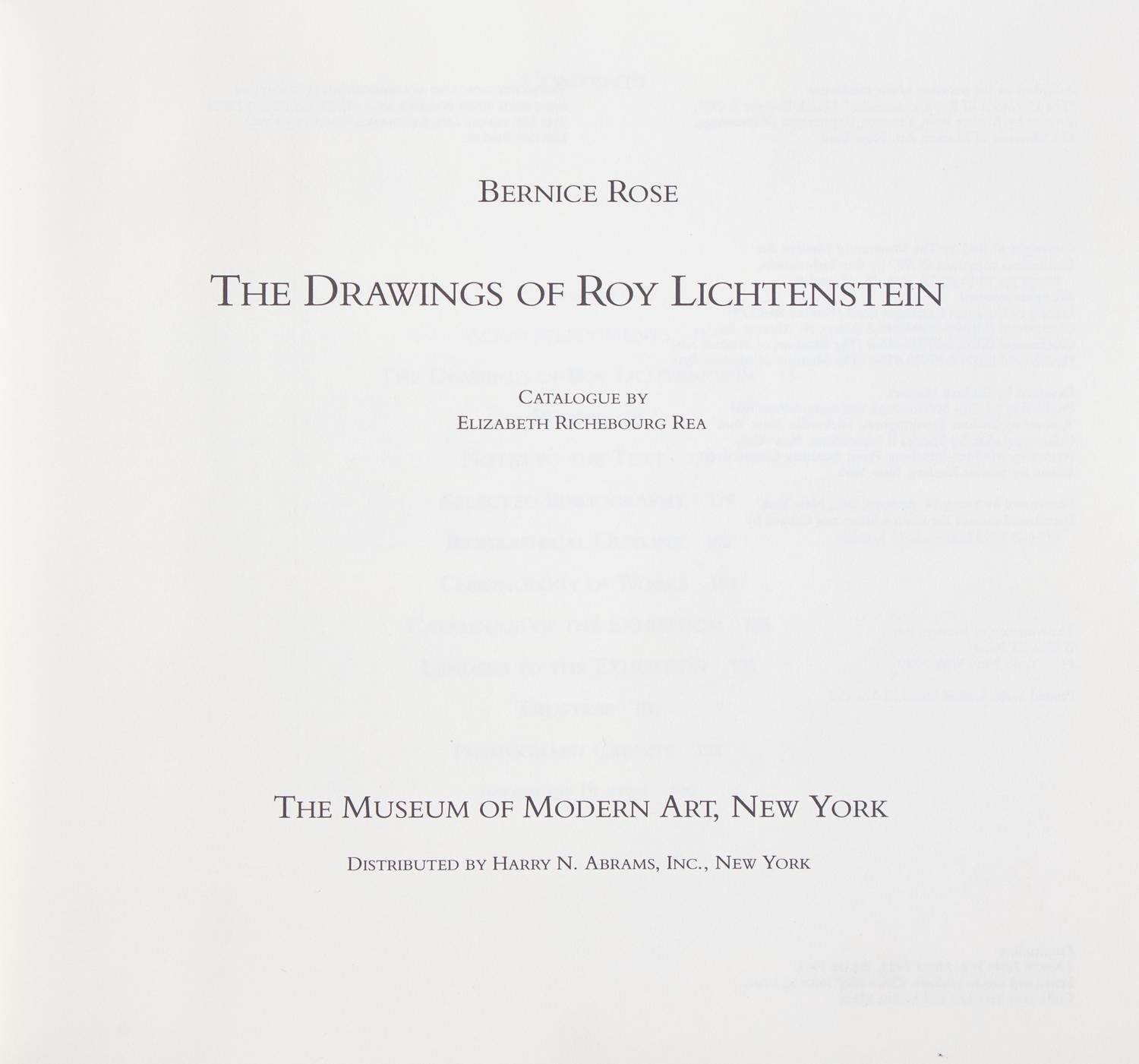 [Art] [Lichtenstein, Roy] Rose, Bernice. The Drawings of Roy Lichtenstein