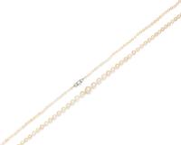 A Graduated Single Strand Cultured Pearl Necklace with Natural Pearl Clasp,