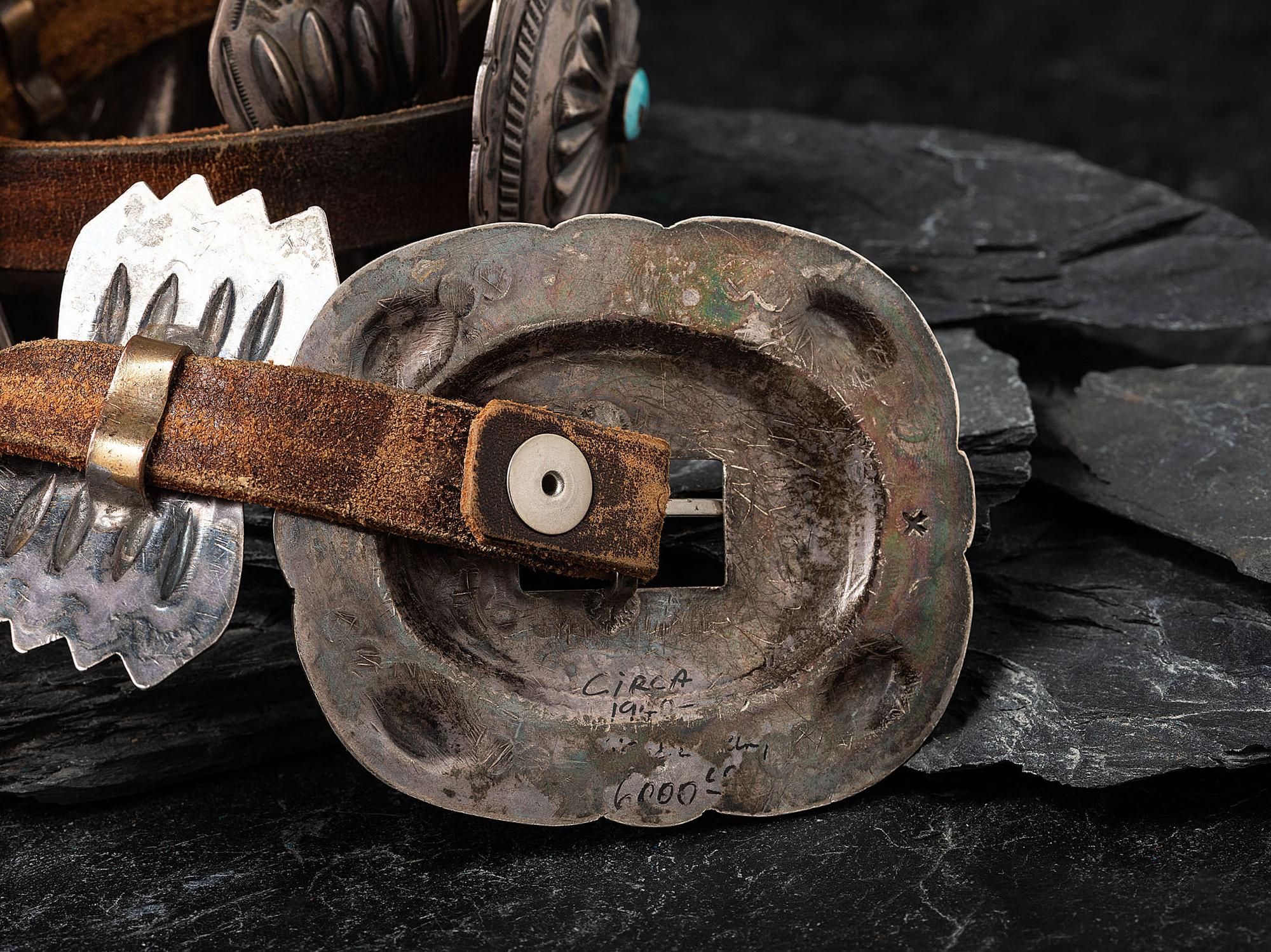 Navajo Silver and Turquoise Concha Belt