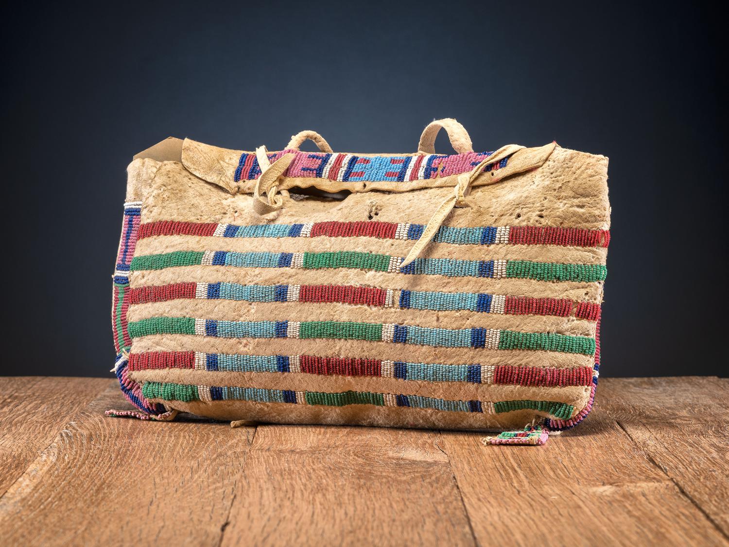 Apsáalooke [Crow] Beaded Buffalo Hide Workbag