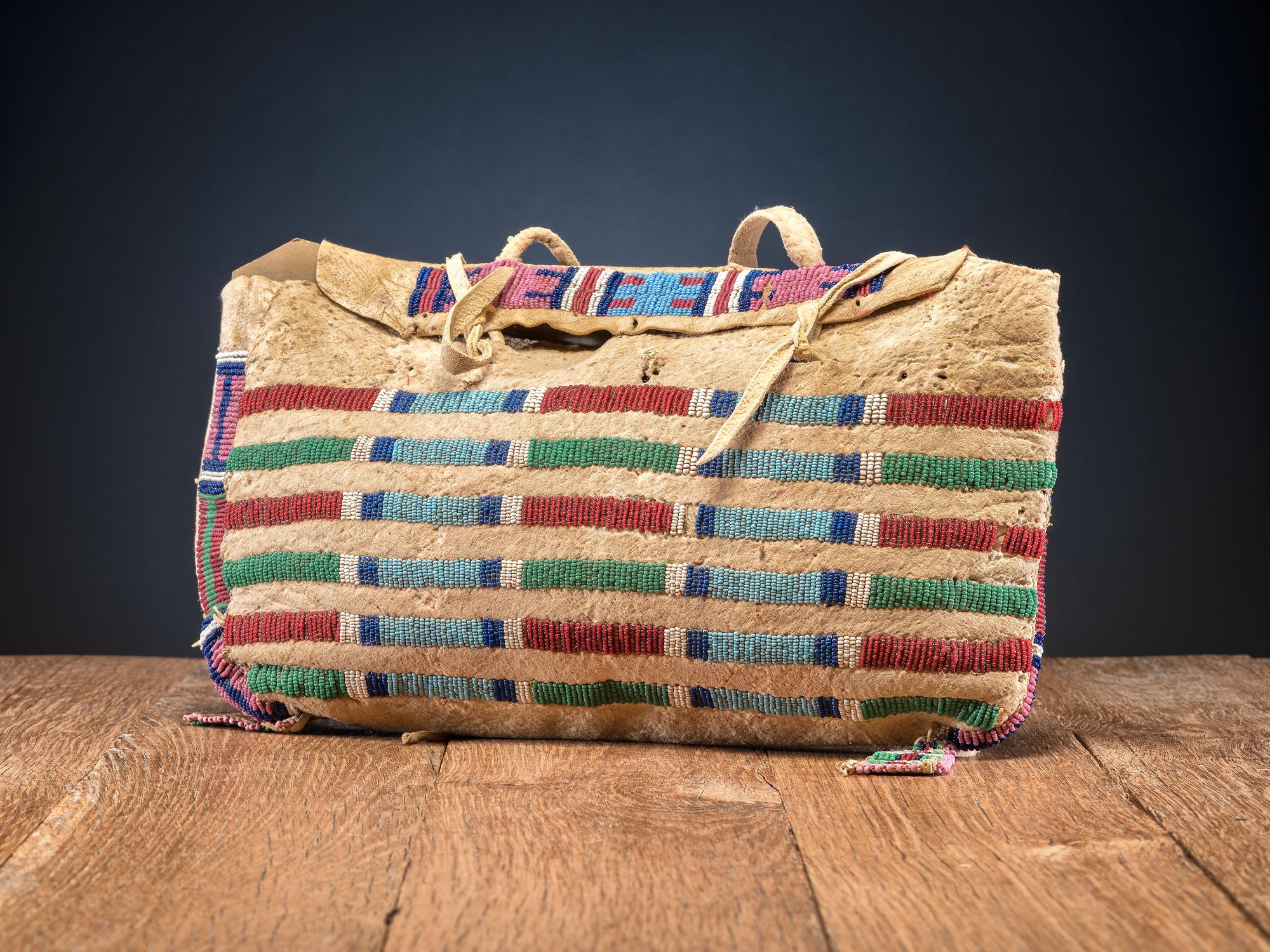 Apsáalooke [Crow] Beaded Buffalo Hide Workbag
