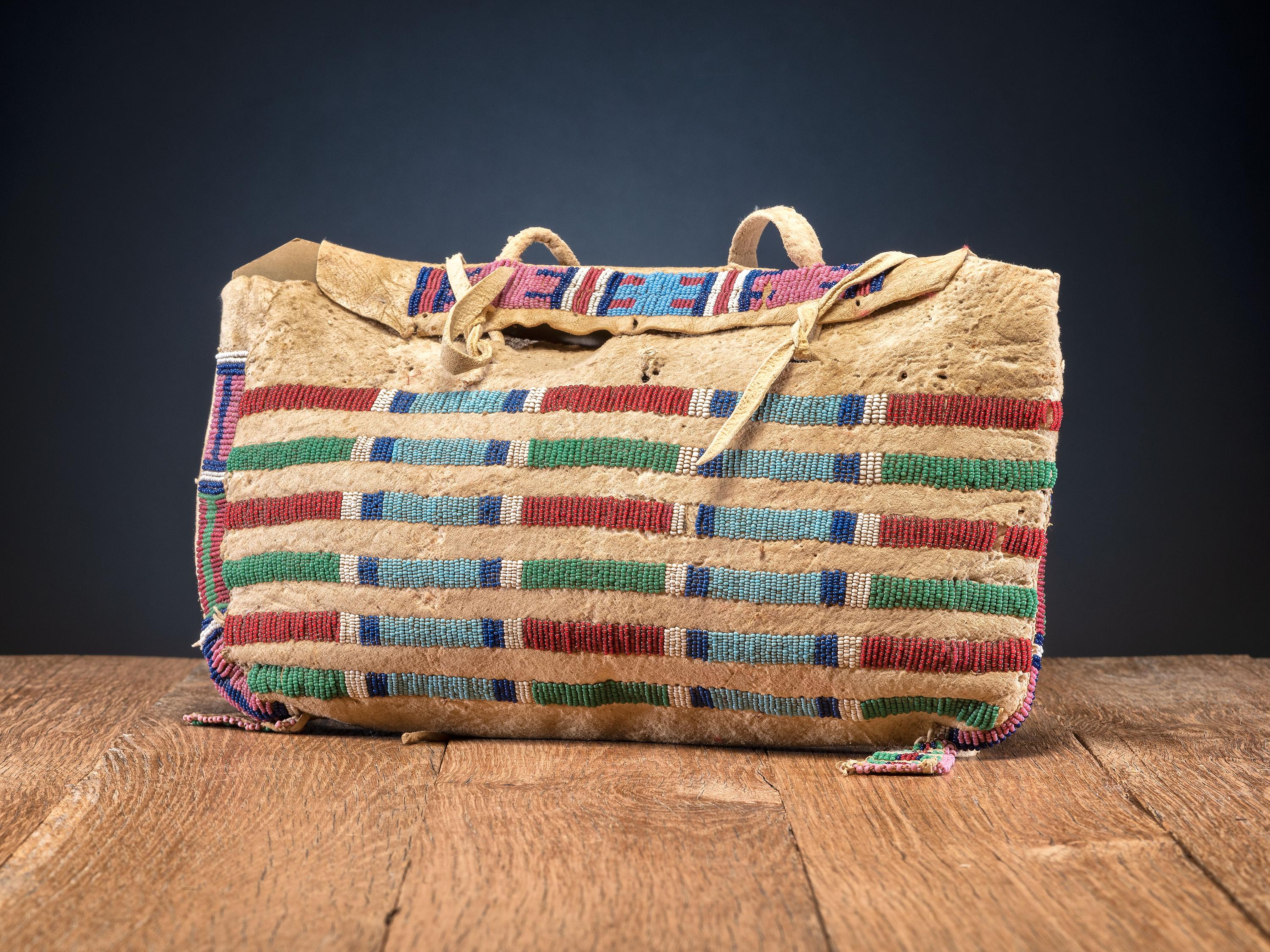 Apsáalooke [Crow] Beaded Buffalo Hide Workbag